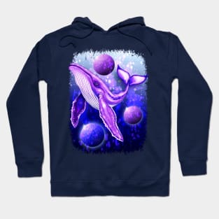 Cyber Whale on Ultra Violet Deep Space Ocean Hoodie